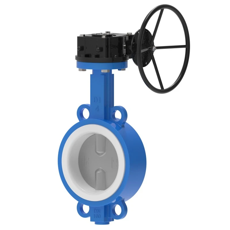 Gear Wafer PTFE vuorattu läppäventtiili