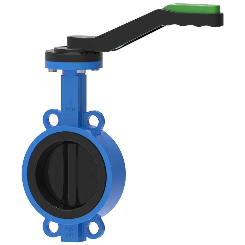 Lever Wafer Concentric Butterfly Valve Kumivuorattu levy